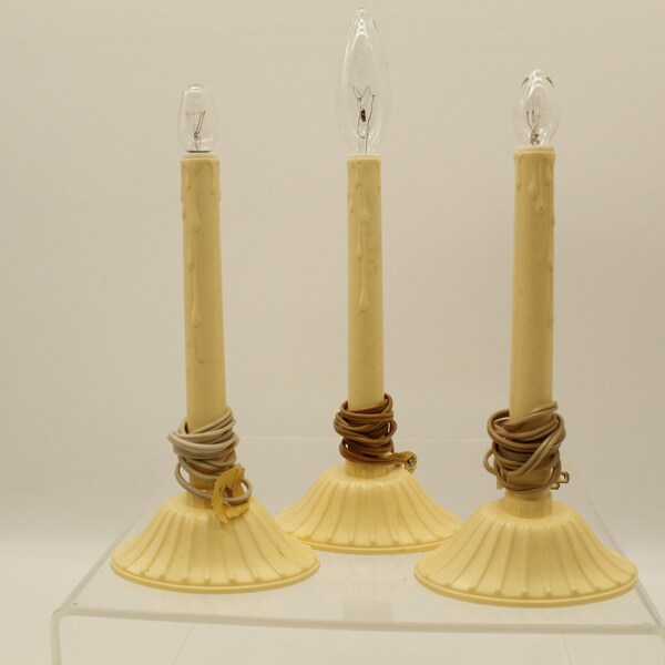 Vintage Candles Electric with Ribbed Base Set of Three (V9893)