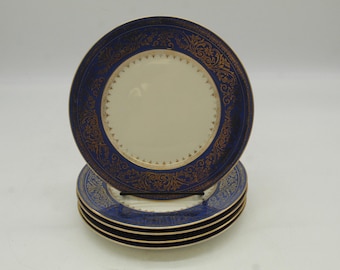 WEIMAR PORCELAIN Cobalt Blue Gold Leaves Collectible German China