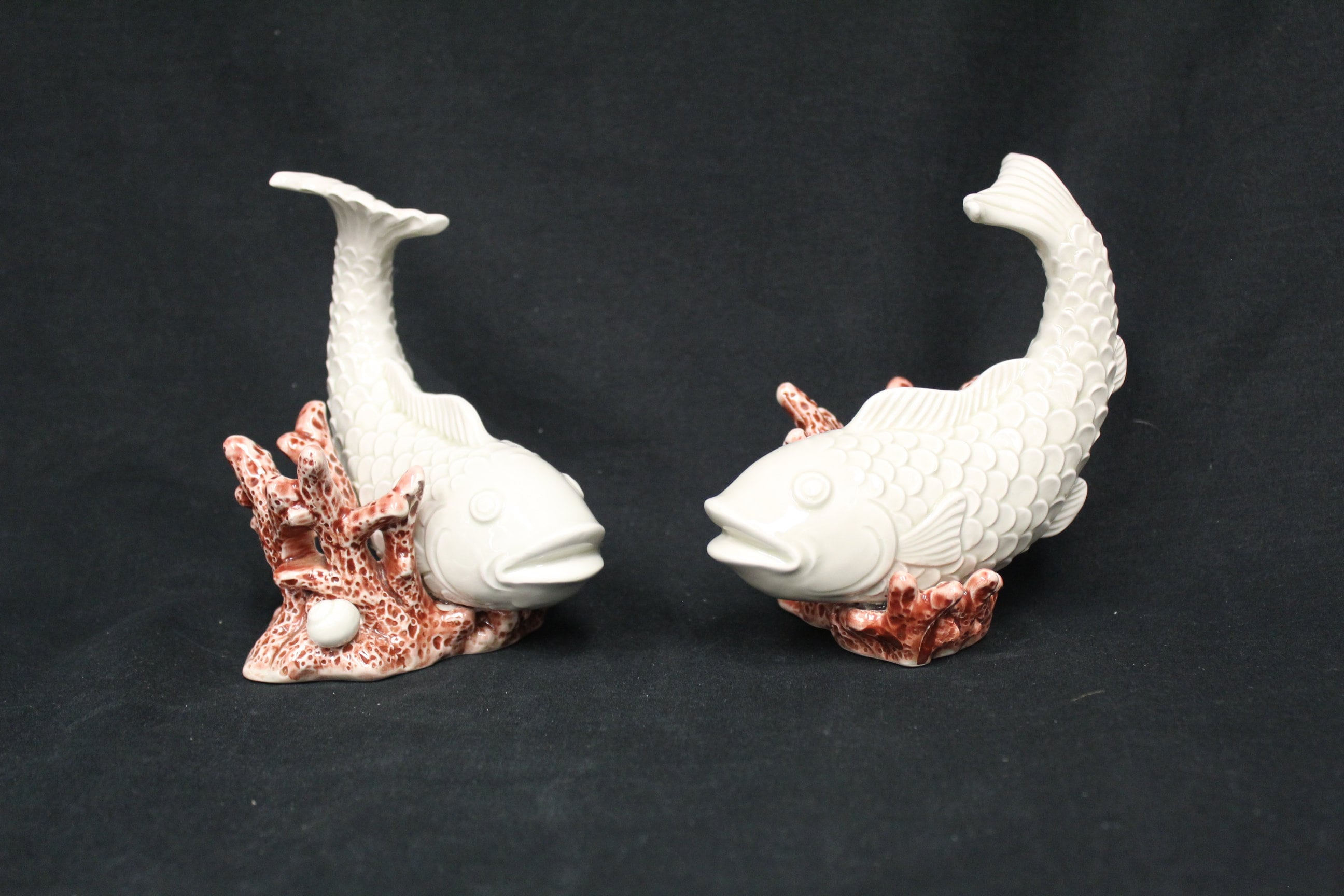 2025-25 秋冬新作  Vintage 1976 Fitz and Floyd Ceramic Fish With Pink Coral and 小物