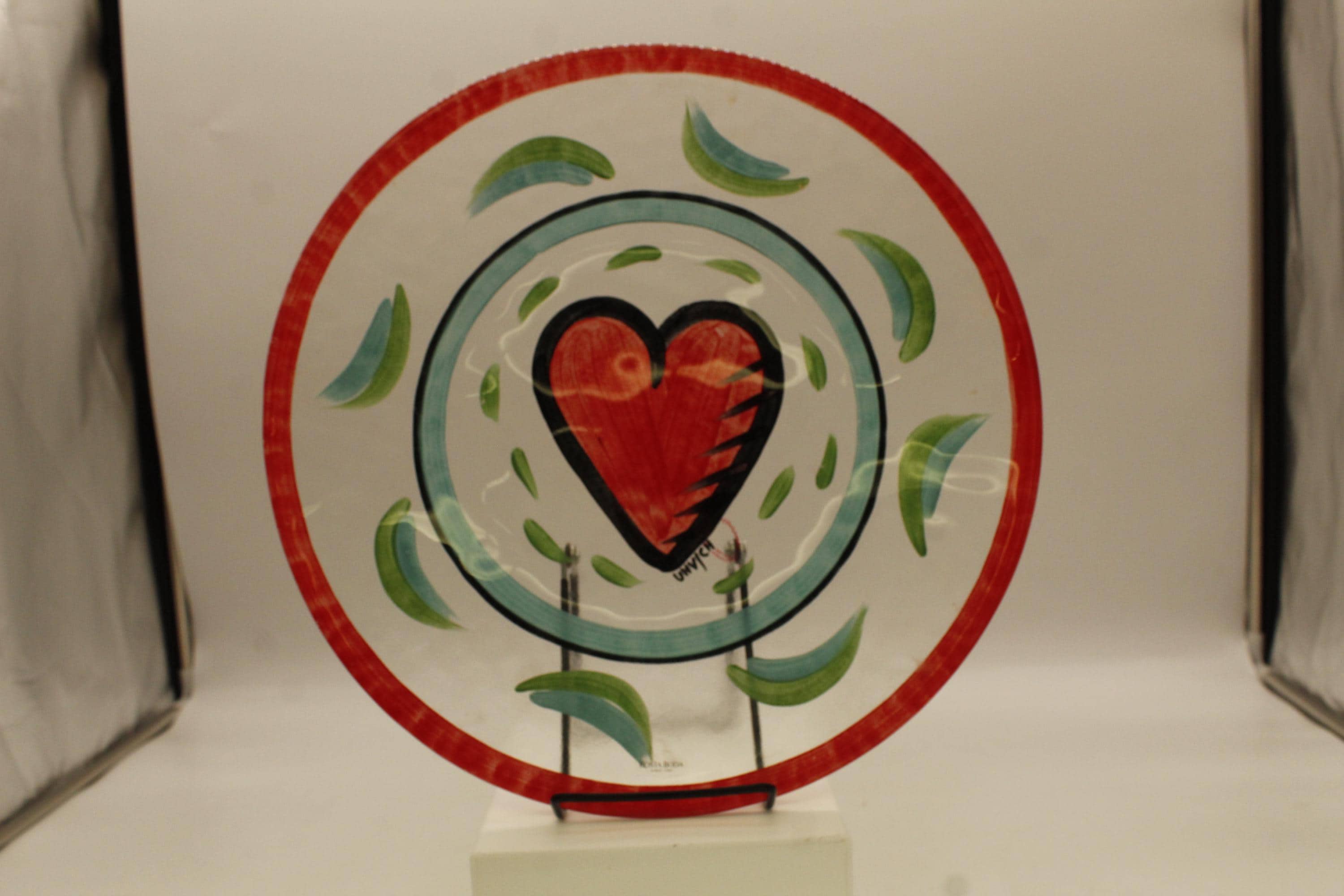 Kosta Boda 食器 ソーサー ハートデザイン Vintage Kosta Boda Heart Signed Art Glass Round 13