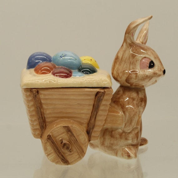 Vintage Bunny Pulling Cart Egg Cup Vintage Bunny Pulling Cart Egg Cup