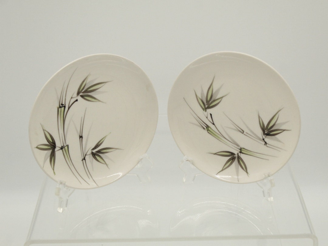 Vintage Japan Bamboo Salad Plates Set of Two V8624 Etsy