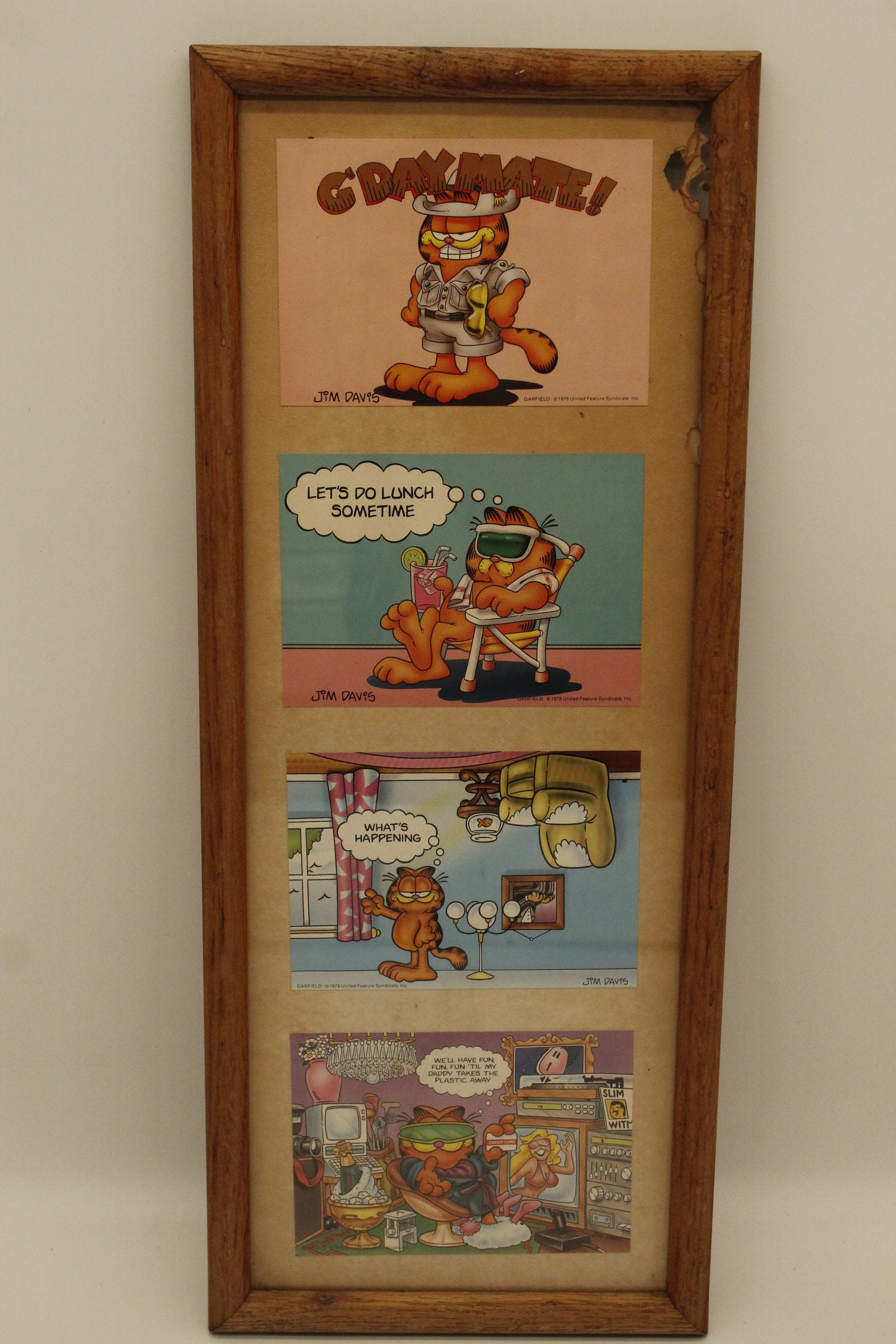 Vintage Garfield 1978 Postcards 6' With Quote 