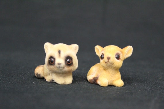 Vintage Woodland Flocked Animal 1960's Figurines Set of 4 (V2783