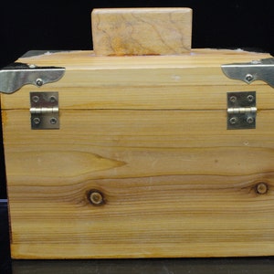 Vintage Wood Handmade Recipe Box with Holder (V7502)