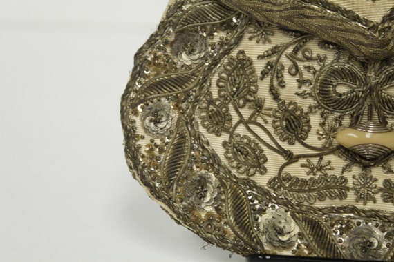 Vintage 1900's Crossbody Gold Beaded Cocktail Pur… - image 8