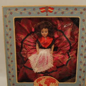 Vintage Austrian Dolls of All Nations 1940s Doll in Box (V9013)