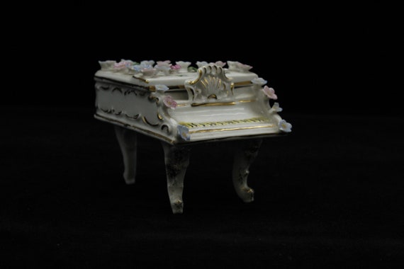 Vintage German Piano with Floral Porcelain and Tr… - image 1