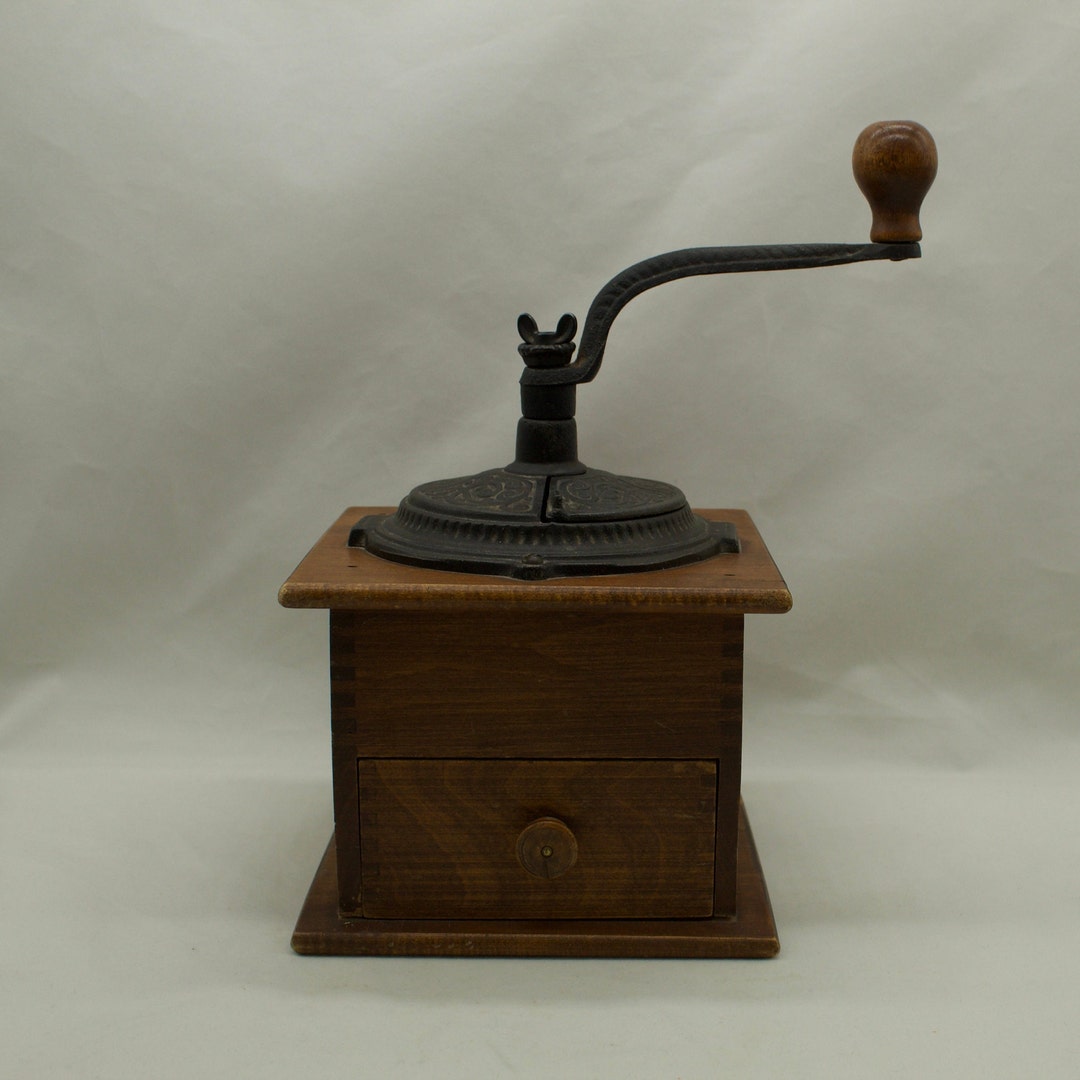 Vintage Imperial Arcade Wood Box Coffee Grinder With Drawer Etsy