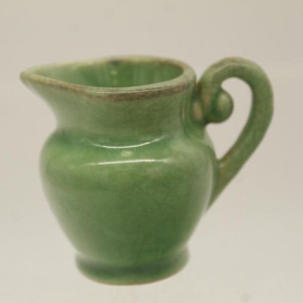 Vintage Green 1940’s Stoneware Small Pitcher (S1190)