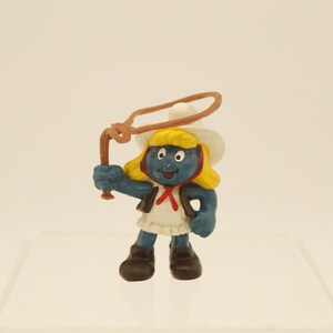 Vintage Schleich 1981 Smurf Cowgirl (V9376)
