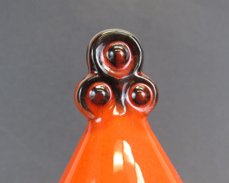E11483 Vintage Poppytrail /'Red Rooster/' Dark Orange and Black Coffee Pot