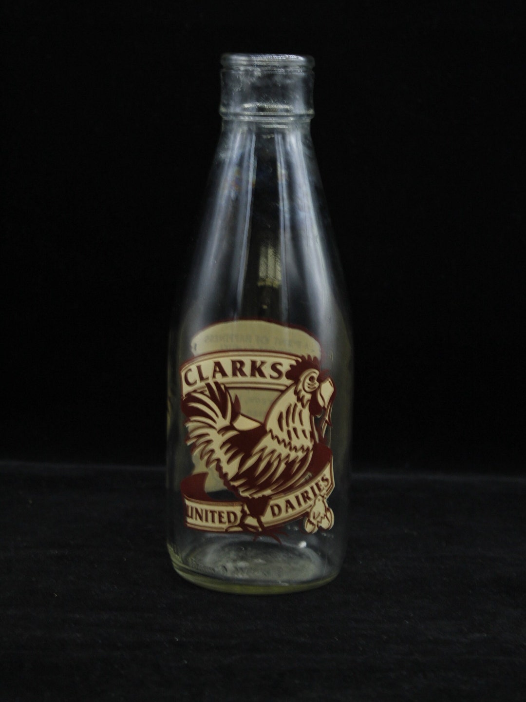 Vintage Clark's Dairy Milk Bottle Made in England V8194 Etsy