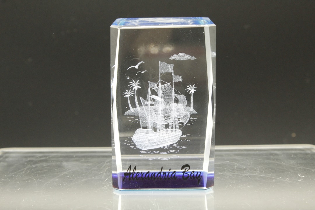 Vintage Pirate & Palms 3D Laser Paperweight Souvenir Etsy