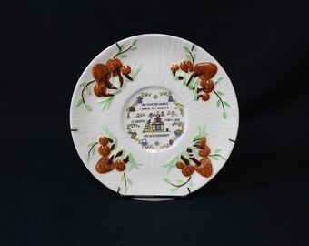 Vintage Decorative Mushroom Plate with Wall Hanger (V1793)