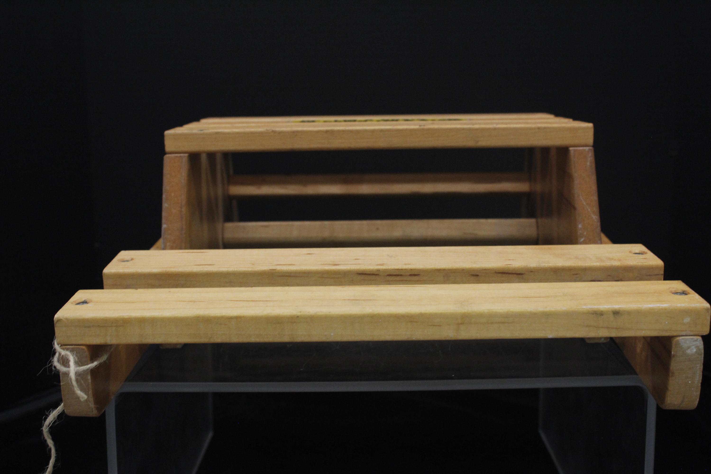 Vintage Child's Nu-line Wood Folding Step Stool Sitting Chair With