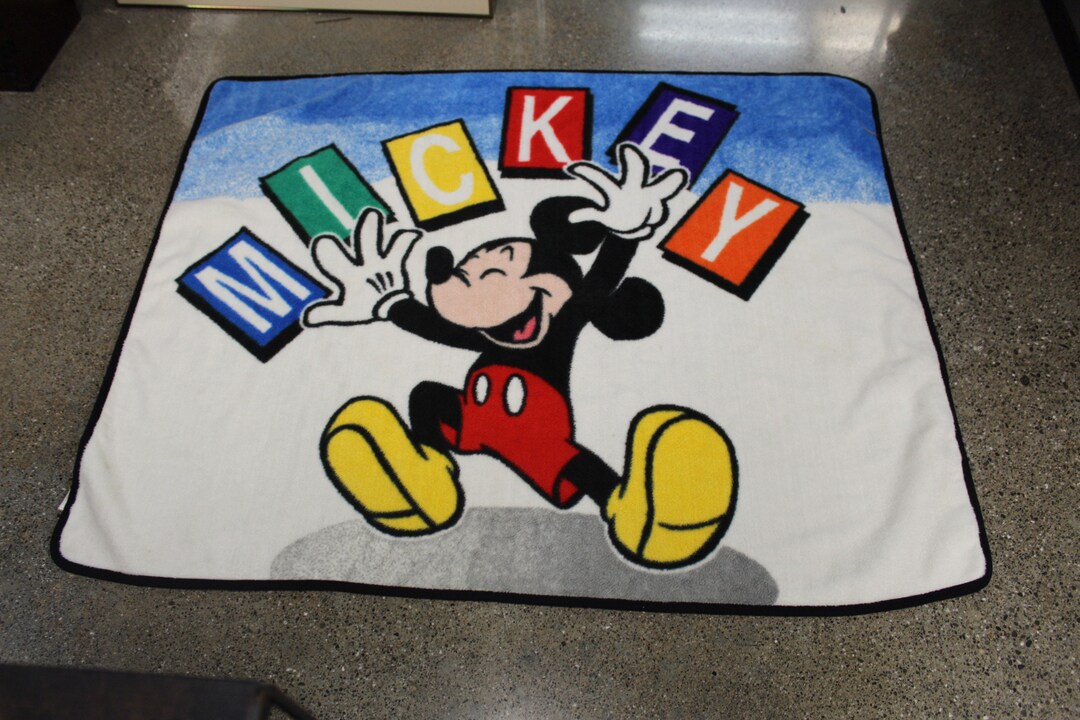 Vintage Disney Biederlack Mickey Mouse 59x46 Blanket V6886 Etsy