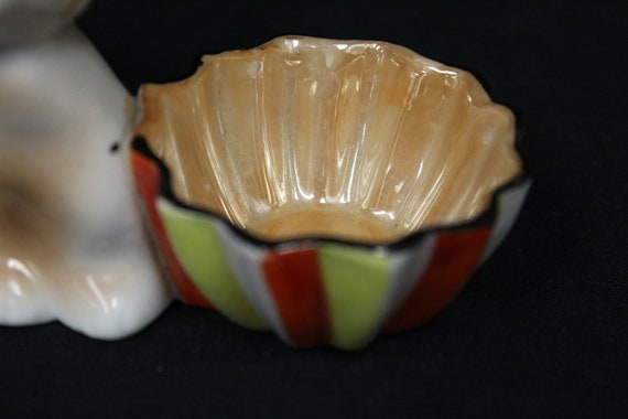 食器 Dog Vintage Japanese Ceramic Dog Cigarette Holder With Ashtray (V1866