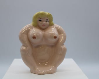Vintage Blond Nude Trinket Dish Handpainted (S4567)