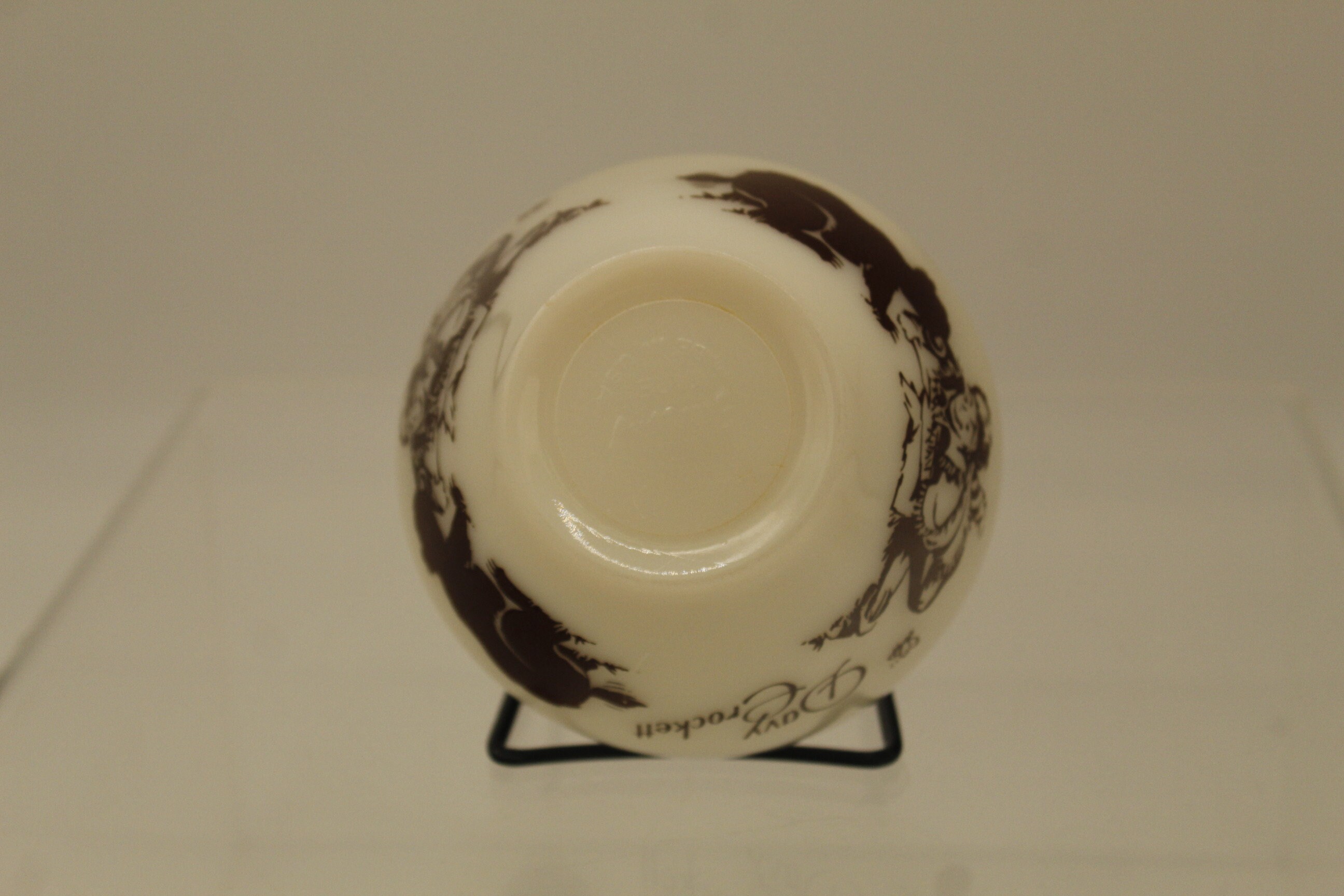 Vintage Fire King Davy Crockett Bowls Brown on Milk Glass