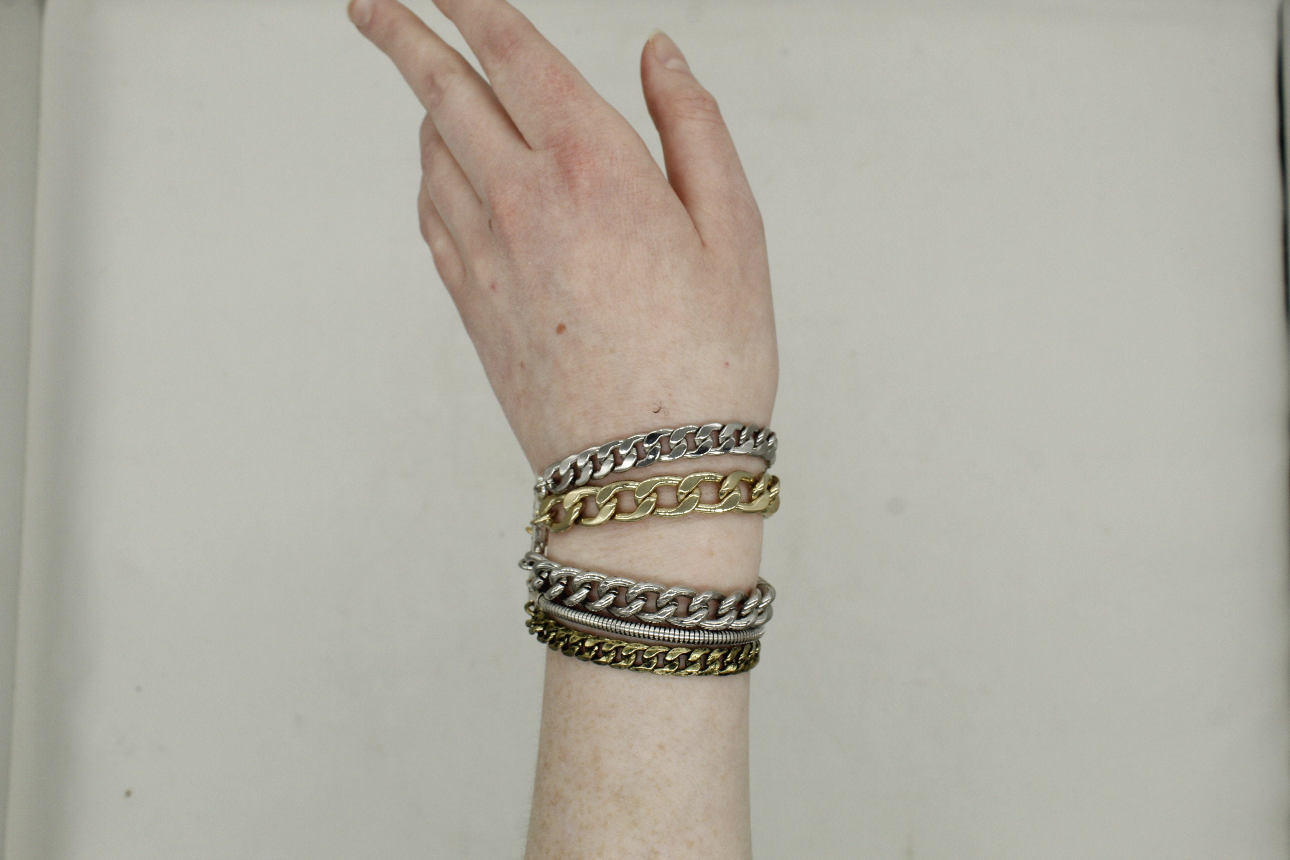 Vintage Jenny Bird Austin Cuff Five Strand Chain Bracelet (V8050