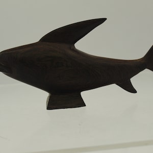 Vintage Solid Wood Carved Shark (S360)