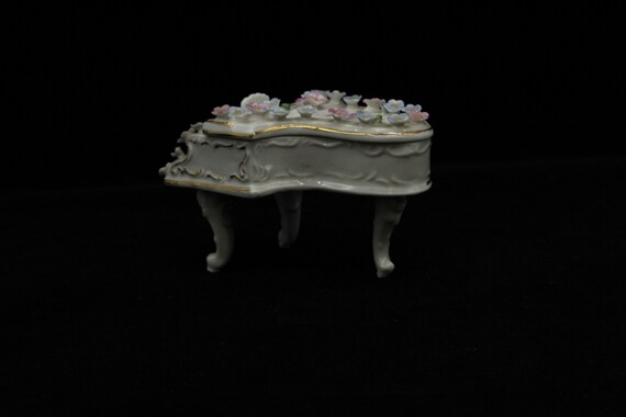 Vintage German Piano with Floral Porcelain and Tr… - image 5