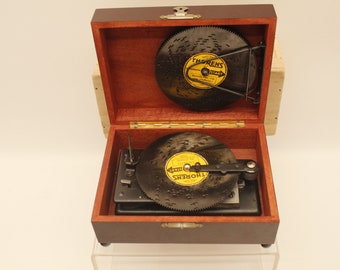 Vintage Swiss Music Box Thorens Wood with Six Disks (V8993)