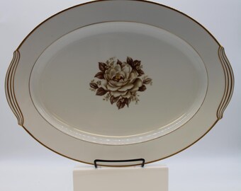 Vintage Noritake Elizabeth Gold Ornate Handled 16" Japan Serving Platter (S4506)