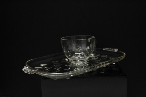Vintage Hazel Atlas 1950's Teardrop Four Glass Snack Sets (S3612