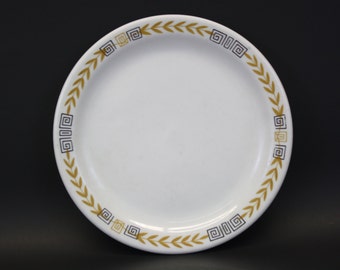 Vintage Shenango Salad Plate with Gold Laurel Leaves and Greek Meanders on Border (E418)