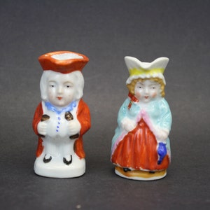 Vintage Miniature Victorian Couple Figural Pitchers Set of Two (E9322)