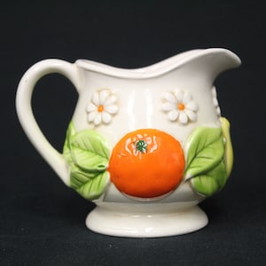 Vintage Ceramic Creamer with Painted Flowers (V2107)