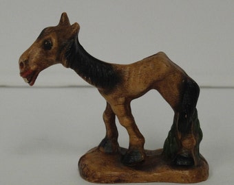 Vintage Brown Syroco Pressed Wood Donkey Figurine (V7192)