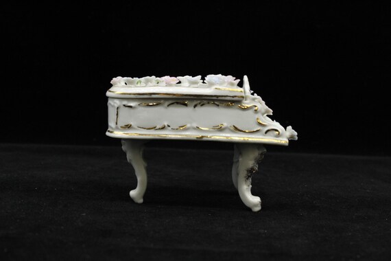 Vintage German Piano with Floral Porcelain and Tr… - image 4