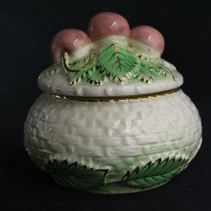 Vintage USA Cherry Bowl Gold Detail with Lid (V4797)