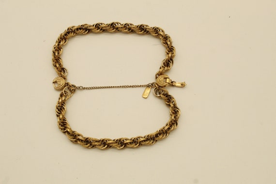 Vintage Monet Double Strand Gold Tone Bracelet (V… - image 9