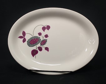 Vintage Crown Potteries Burgundy Sunflower Platter (V4923)