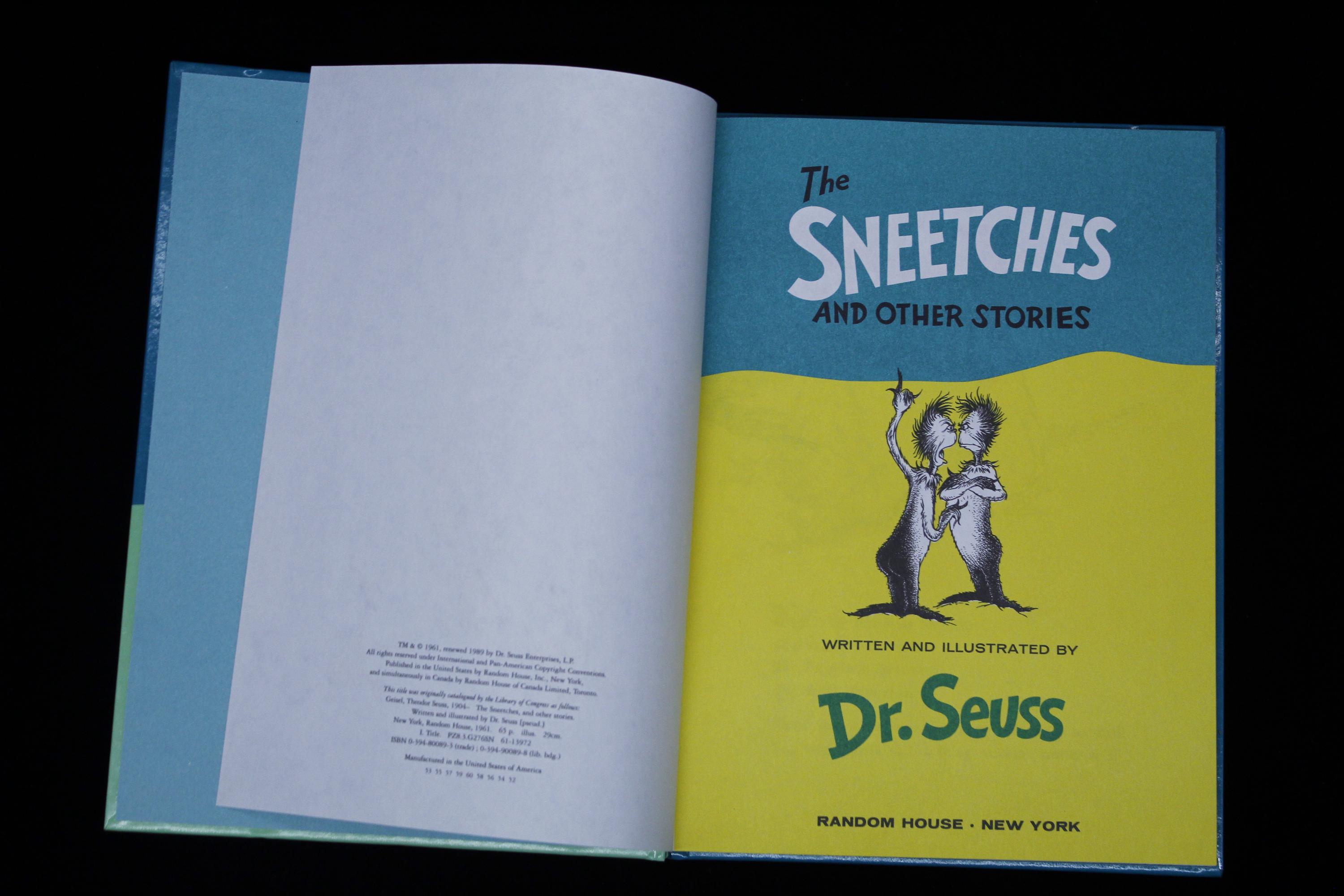 Vintage Dr. Seuss Sneetches and Other Stories Hardcover Book