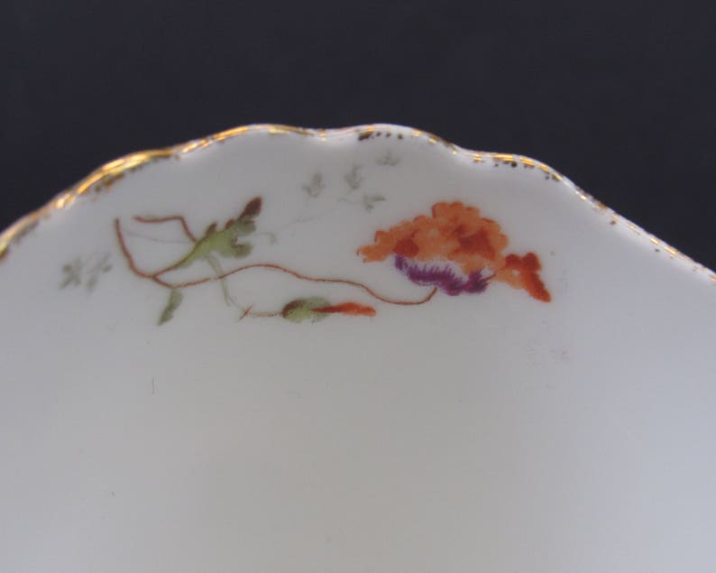 Vintage German Bone China Cup & Saucer With Orange Floral Etsy