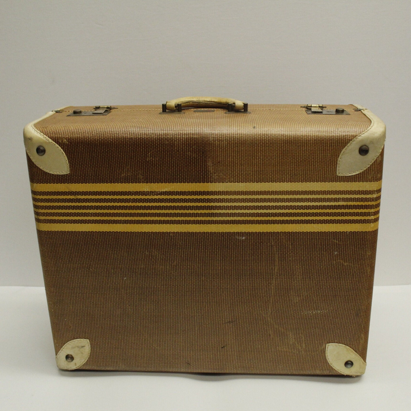 Vintage Wings United Brass & Tweed Style Travel Luggage Suitcase