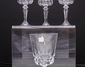 Vintage French Crystal Lady Victoria Set of Four Champagne Glasses (S2026)