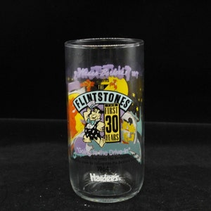 Vintage 1991 Hardee's Collectible Drinking Glass Flintstones First 30 Years (V4708)