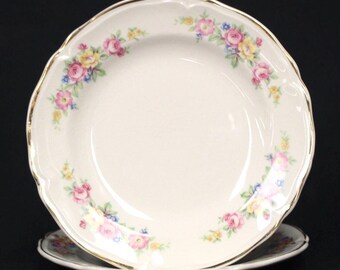 Vintage Knowles Edwin’s Roses Set of Two Bread & Butter Plates (V5375)