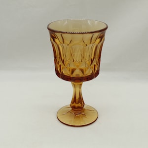 Vintage Perspective Noritake Amber 80s Stemmed Glass Goblet (V8325)