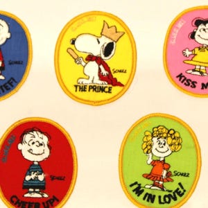 Vintage Peanuts 1970’s Sew-On Patches Set of Five (V10680)