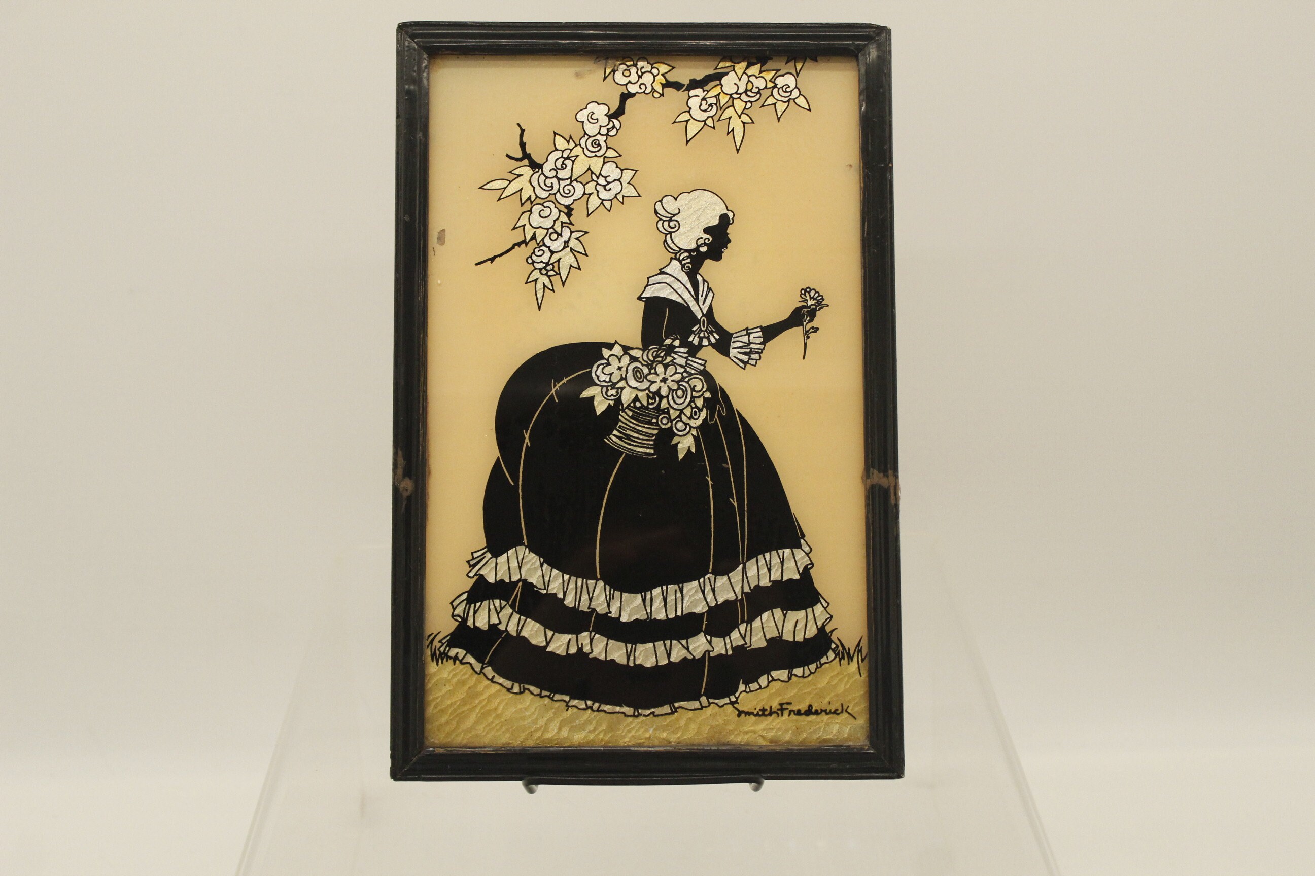 Vintage Silhouette 1930's Foil Silver Blacks Frederick Reverse