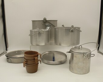 1950 s 1960 s Vintage Aluminum Divided Mess Hall Military Camping Plates Set of Six 11 1 2 Inches Fair to Good Condition Etsy