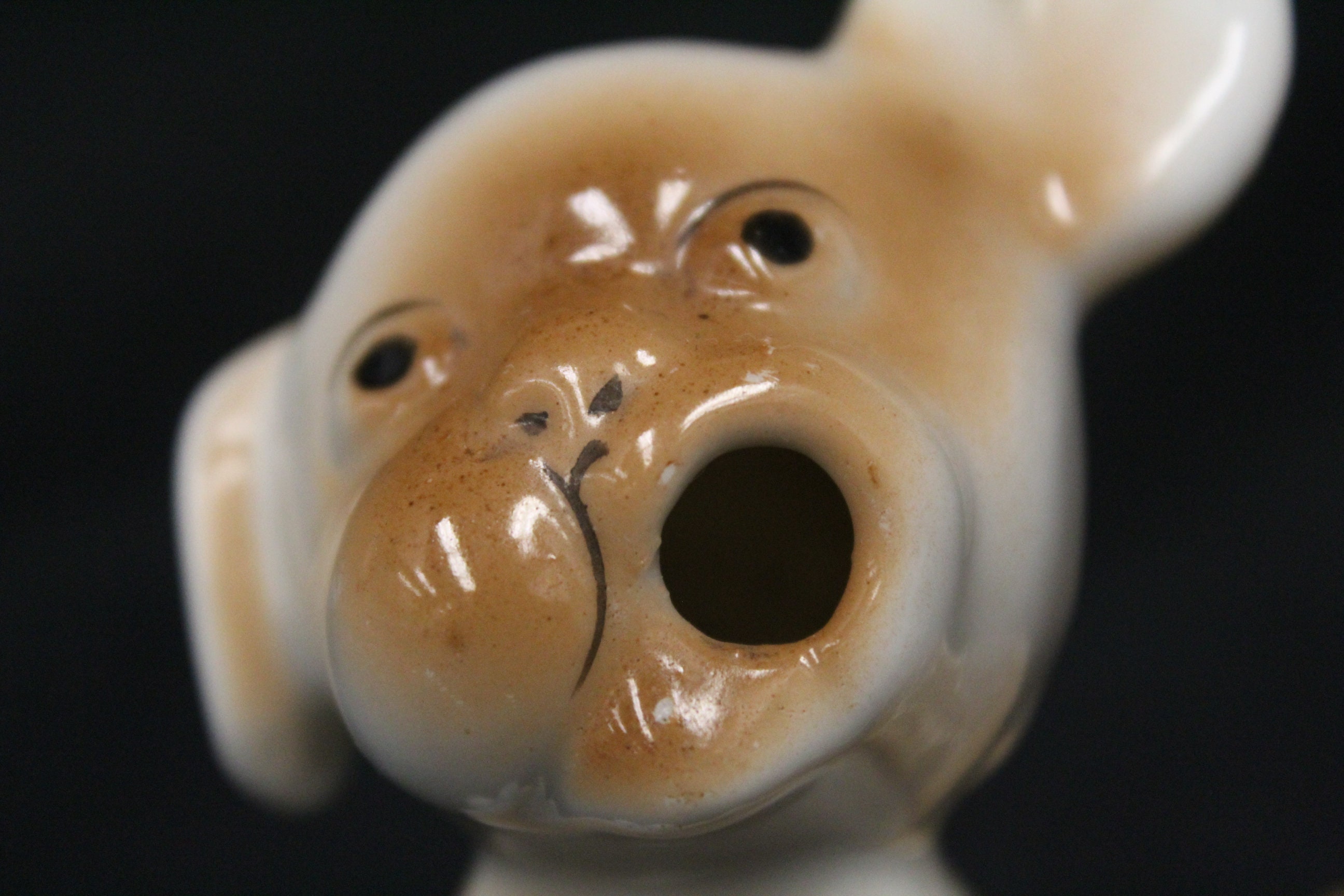 Vintage Japanese Ceramic Dog Cigarette Holder With Ashtray (V1866