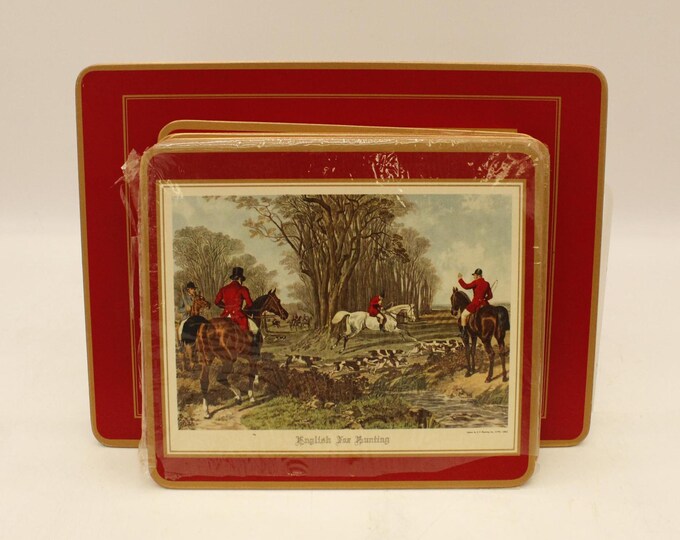 Curated visual reference: Vintage Pimpernel English Fox Hunting Cork Trivets 2 Large And Photo Inspiration